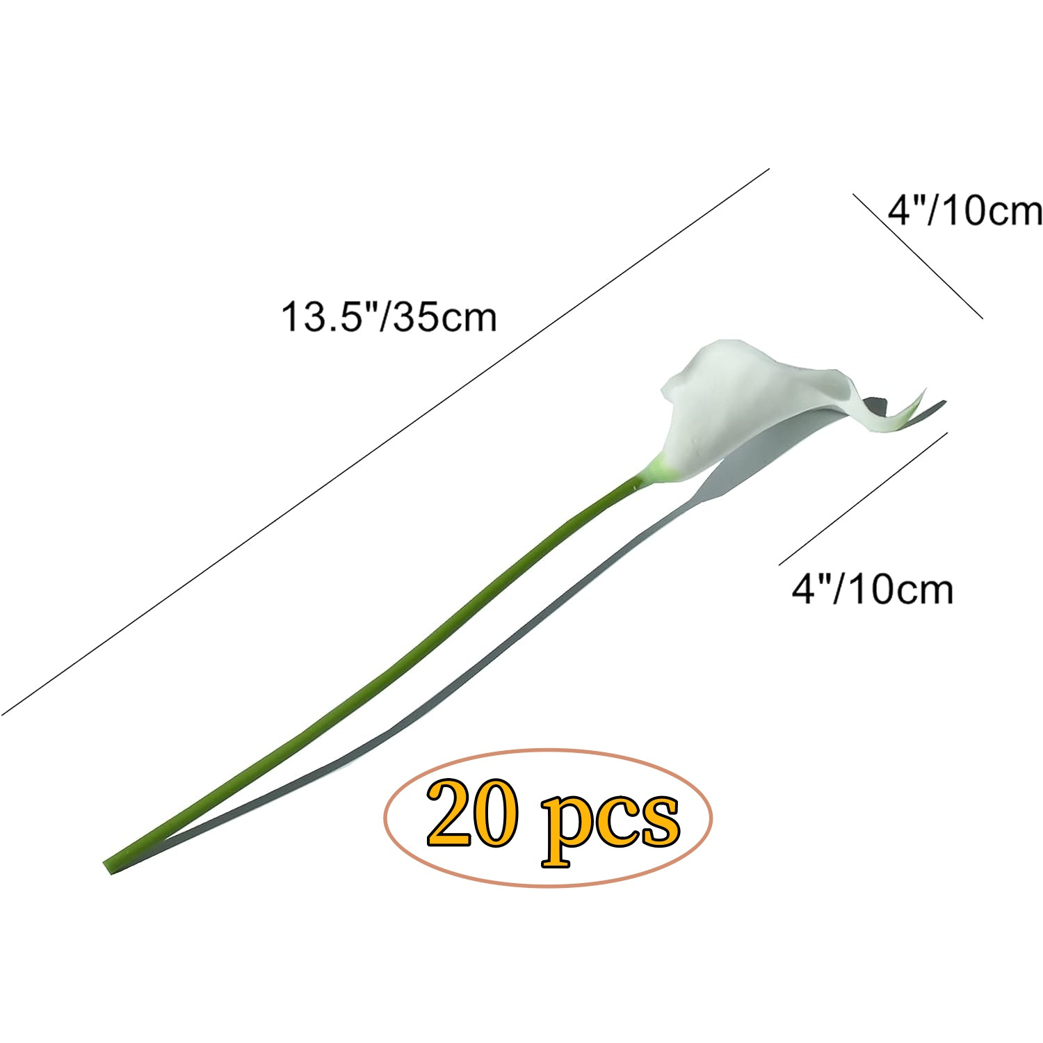 Calla Lily Flowers,Artificial White Spring Flowers,Bridal Wedding Festival Decor Bouquet,Topboutique Fake Flower Bouquet for Wedding Mother's Day Party Home Decorations,Pack of 20