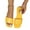 Yellow, variant on symoid Womens Slides on Clearance- Open Toe New Casual Comfort Summer White Girls Sandals Size 7
