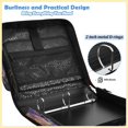 thumbnail image 4 of Zipper Binder with Shoulder Strap 2 inch 3 Ring Waterproof File Folder Organizer Bag 500 Sheet Whale and Rose Pattern, 4 of 8