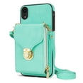 thumbnail image 2 of Nalacover Wallet Case for Apple iPhone XR,with Removable Adjustable Shoulder Strap,PU Leather Back Zipper Pocket Card Holder Stand Purse Shockproof Phone Case for Women Men,Mint, 2 of 10