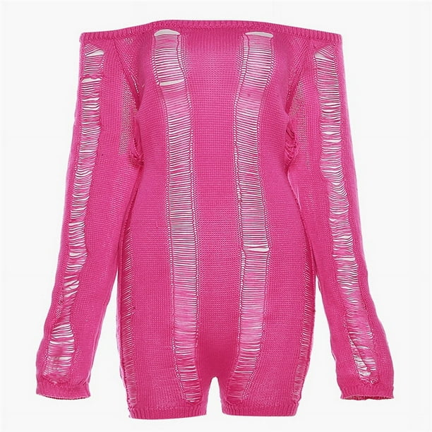 Mono ajustado de punto con espalda descubierta y hombros descubiertos para mujer, estilo europeo y americano, de primavera