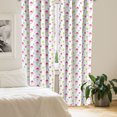 thumbnail image 2 of Ambesonne Flamingo Curtains, Summer Ice Cream Berry, Pair of 28"x63", Multicolor, 2 of 5