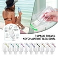 thumbnail image 2 of Under 10 Hooks 10pcs Travel Plastic Clear Keychain Bottles Leakproof Empty Containers 50ML, 2 of 9