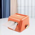 thumbnail image 4 of Funda de tejido rectangular con soporte para pañuelos faciales de resorte, Naranja, 4 of 9