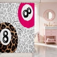 thumbnail image 2 of Erosebridal 8 Ball Shower Curtain 72Wx84L Red Snow Bathroom Shower Curtain, Fuchsia Snow Leopard, 2 of 5