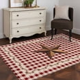 thumbnail image 3 of 3'x5' Rug for Living Room Bedroom, Brown Western Texas Star Vintage Washable Area Rugs Non-Slip Carpet Mats, Rustic Farmhouse Red Plaid Indoor Low Pile Area Rug Runner for Kitchen, Mudroom, 3 of 8