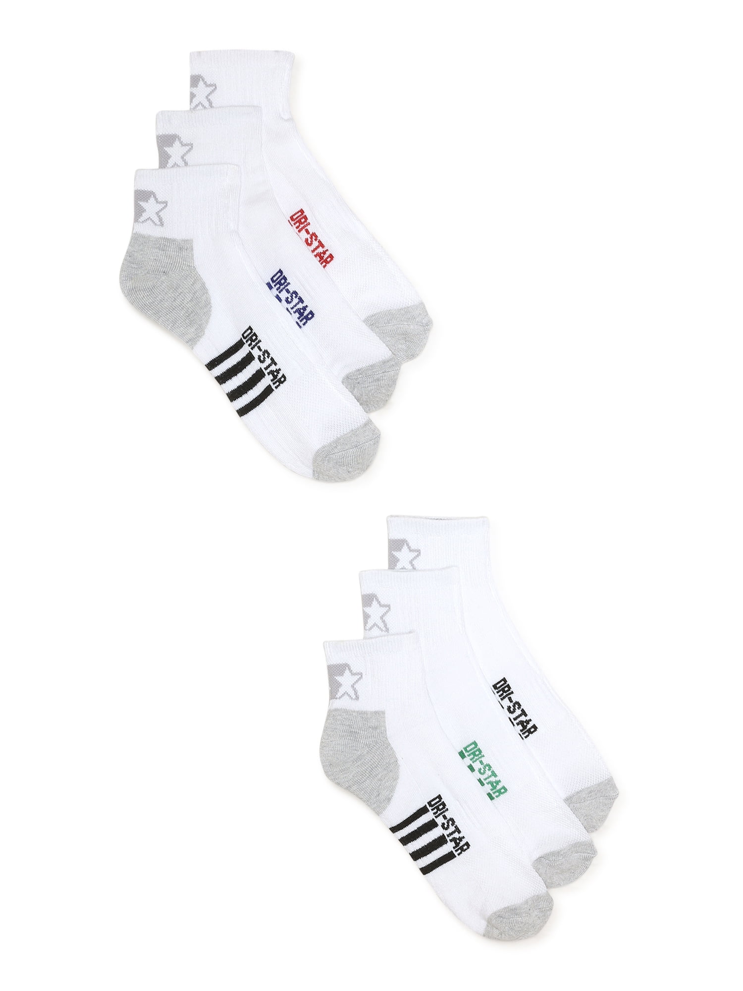 Starter Men's Half Cushion Quarter Socks, 6-Pack