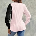 thumbnail image 4 of biudgviw Fall Sweater for Women Ribbed Color Block Crew Neck Casual Pullover Tops Lantern Long Sleeve Lightweight Tunic Blouses, 4 of 7