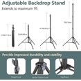 thumbnail image 4 of iTi Backdrop Stand 10x7ft(WxH) Photo Studio Adjustable Background Stand Support Kit with 4 Crossbars, 6 Backdrop Clamps, 2 Sandbags and Carrying Bag for Parties/Wedding/Photography/Festival Decor, 4 of 6
