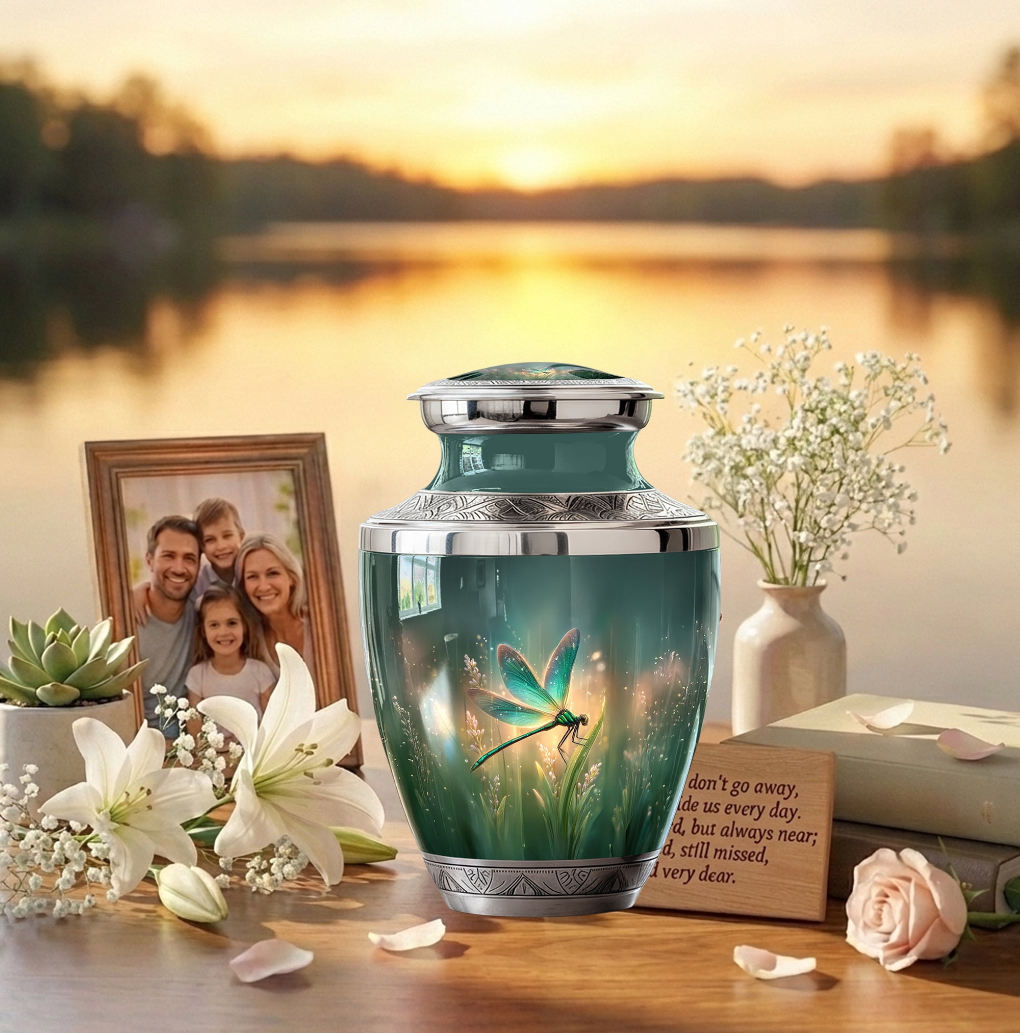 Dragonfly Urns For Human Ashes Adult Female - Small Cremation Urns For Women - Dragonfly Urn For Ashes For Men - Funeral Urn For Mom ( Size:- 3 Inch 2pc )