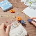 thumbnail image 3 of 12pcs 6 colors Baking Painted Zinc Alloy Knitting Stitch Marker Rings Crochet Clips with 4pcs 2 style Theme Bat & Pumpkin Jack-O'-Lantern Shape Silicone Beads Mixed color 1.45~2.5x1.45~3.45x0.1~0.8cm, 3 of 6