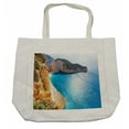thumbnail image 1 of Greece Shopping Bag, Idyllic and Tranquil Sea Landscapes on Zakynthos Island Coastline Wanderlust Picture, Eco-Friendly Reusable Bag for Groceries Beach and More, 15.5" X 14.5", Cream, by Ambesonne, 1 of 2