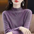 thumbnail image 3 of Chandail en Cachemire 100 % Laine pour Femmes Chandail Tricoté Col Manches Vêtements Chauds Hauts, 3 of 5