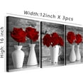 thumbnail image 6 of Wall Art Canvas Red Rose Painting Flower Wall Art Pictures For Bedroom Living Room 3 Piece Set Framed Home Decor Artworks 12"X16", 6 of 6