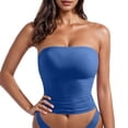 thumbnail image 1 of Tqcoqu Women Solid Color Camisole Strapless Beautiful Back Short Cultivate Oneself Integrated Type Strapless, 1 of 2