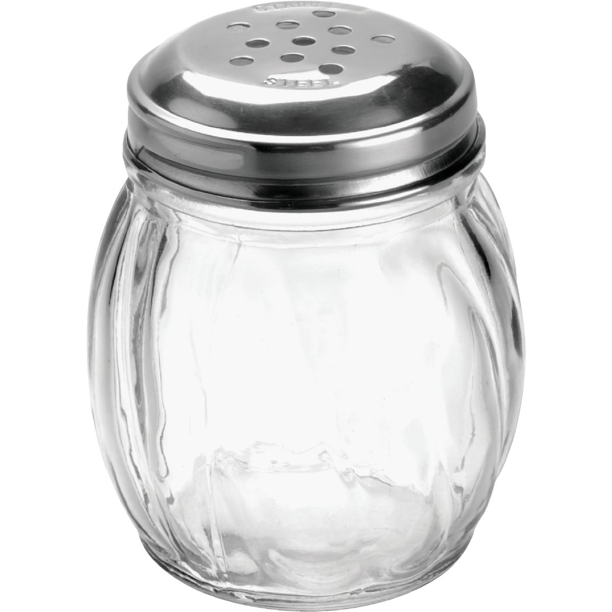 Great Credentials Grated Cheese or Red Pepper Swirl Glass Shaker (Slotted Top) - 6 oz