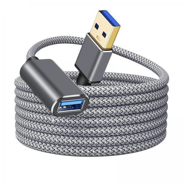 Cable de extensión USB,Cable de extensión USB 3.0 portátil de viaje,Cable extensor USB trenzado de nailon para oficina,Macho hacia hembra Unidad flash Concentrador USB,Cable de extensión