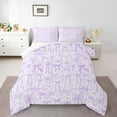 thumbnail image 2 of Cartoon Bowknot Bedding Set Queen Size,Purple Bow Tie Comforter Set 3Pcs,Butterfly Knot Princess Quilt Set for Teens Woman,Bow Stars Love Sweet Girly Duvet Insert,2 Pillowcases, 2 of 7