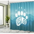 thumbnail image 5 of Ambesonne Retro Shower Curtain, Mountains Graphic, 69"Wx70"L, Blue and White, 5 of 5