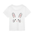 thumbnail image 1 of PMVFHDE T-Shirt Graphique à Manches Courtes Imprimé Lapin de Pâques pour Enfants, Col Rond, Décontracté, pour Garçons et Filles, Printemps Été, Blanc, 3-4 Ans, 1 of 3