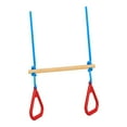 thumbnail image 2 of Lipstore Swing Bar with Gymnastic Rings Adjustable for Family Fun Get Togethers Games red blue, 2 of 8