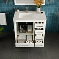 thumbnail image 4 of eviva  London 36"W x 18"D White Bathroom Vanity with White Carrara Quartz Vanity Top, 4 of 8