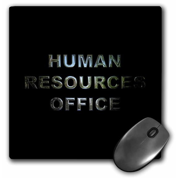 3dRose, Human Resources Office sign against the black background, MousePad