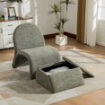 thumbnail image 4 of 24.8 "Amplia silla sin brazos tapizada moderna con almacenamiento otomano, silla de acento de chenilla para sala de estar, dormitorio, oficina y sala de lectura, 4 of 5