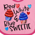 thumbnail image 4 of Inktastic 4th of July Red, White and Blue Sweetie Cupcakes and Stars Boys or Girls Baby Bib, 4 of 4