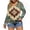 Khaki#5, variant on Women's Vintage Aztec Print Long Sleeve T-Shirt, Button Down V-Neck Blouse, Retro Casual Loose Fit Top, Soft Stretchy Everyday Shirt for Women S-2XL
