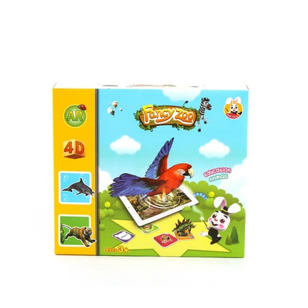 68Pcs Fancy Zoo Magic 4D Augmented Reality Flashcards AR Land Marine Flying Animal Insects and Dinosaurs Educational Game 13 Switchable Languages Best Toy Gift For (The Best Magic Card)