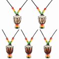 thumbnail image 1 of 5 Pcs Colliers Instruments Djembe Tambour Mini Pendentif Tambour Africain Collier en Bois Tambours et Percussion, 1 of 8