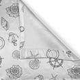 thumbnail image 5 of Ambesonne Sea Shells Grommet Curtain, Nautical Pattern, 50" x 96", White and Charcoal Grey, 5 of 6