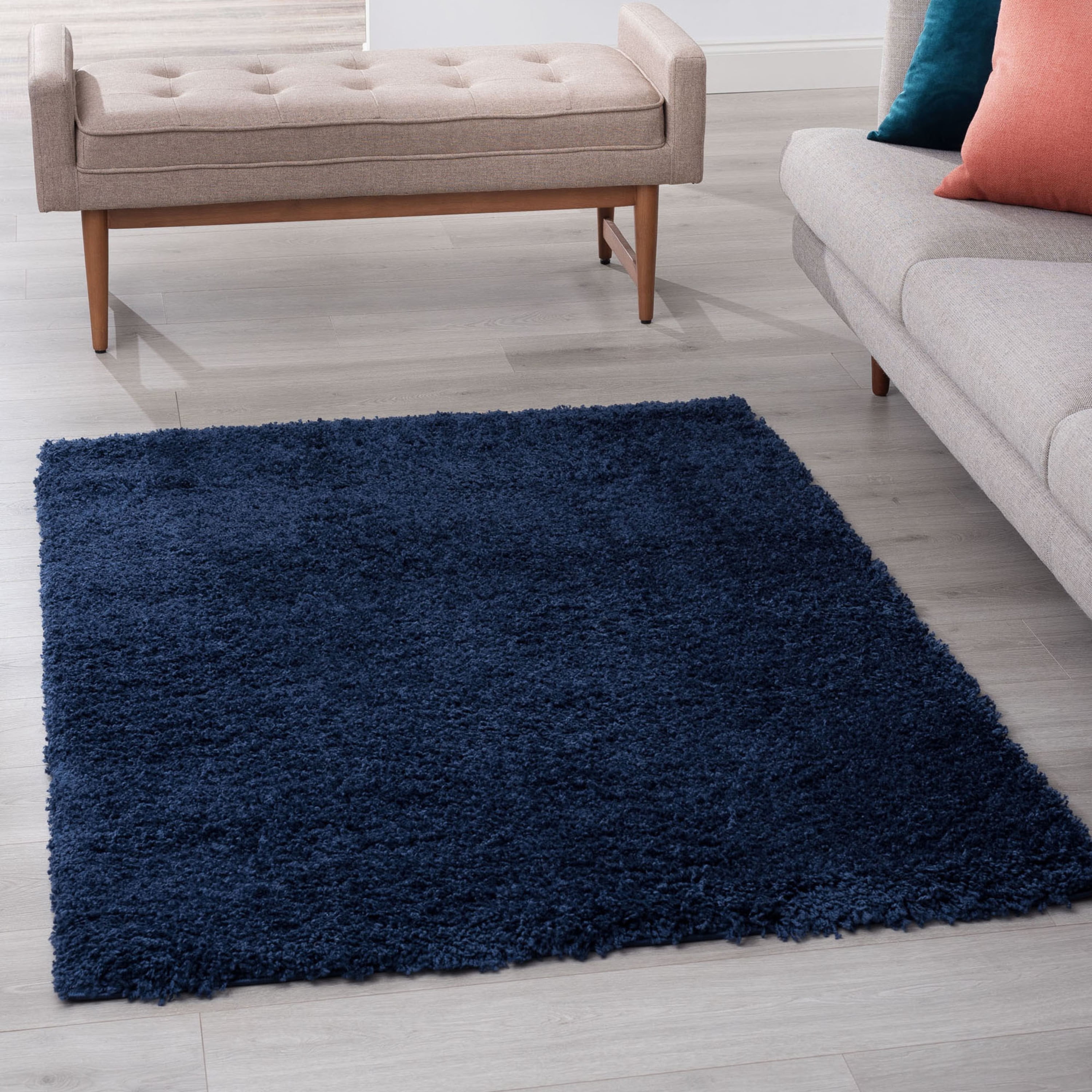 2x8 Modern Navy Runner Rugs for Hallway | Indoor Entry, Entryway, Walkway or Kitchen Rug 2'3'' x 7'3''
