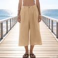 thumbnail image 2 of ibiyuan Womens Pants Elastic Waist Womens Palazzo Pants Baggy Trousers for Women Drawstring Lounge Pants Women with Pockets Business Casual Outfits, 2 of 8