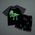 thumbnail image 3 of WIBACKER 2-8Y Boys Glow in Dark Pajamas Sets Cotton Dinosaur 2-Piece Summer Sleepwear for Kids, 3 of 6