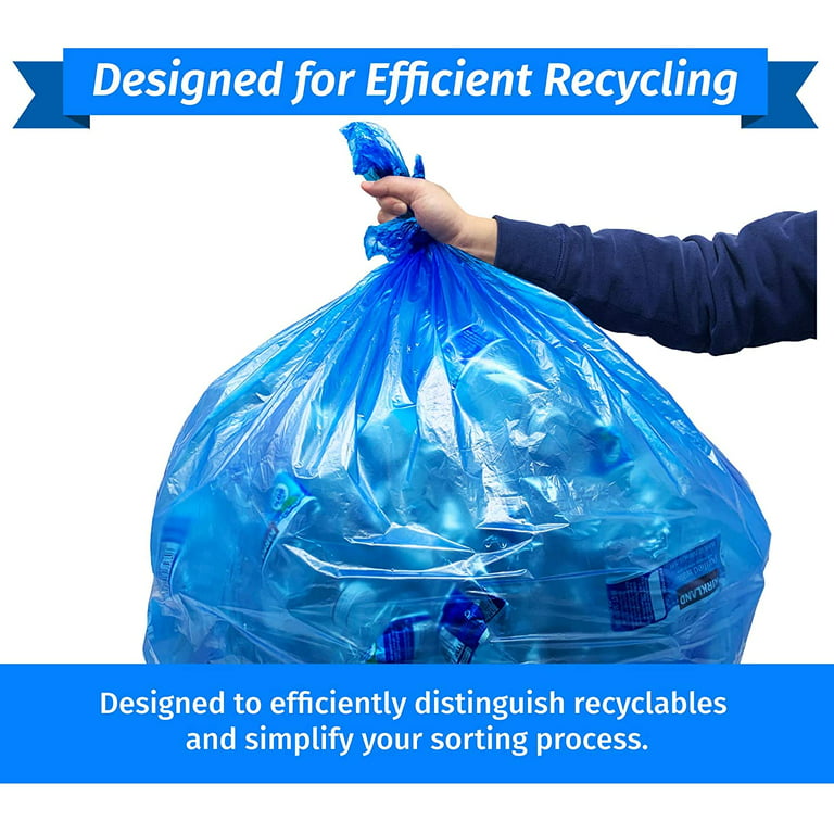 Reli. 33 Gallon Recycling Bags (240 Bags) Blue Recycling Trash Bags 30  Gallon - 33 Gallon Garbage Bags, Blue Recycle Bags 30-35 Gal 