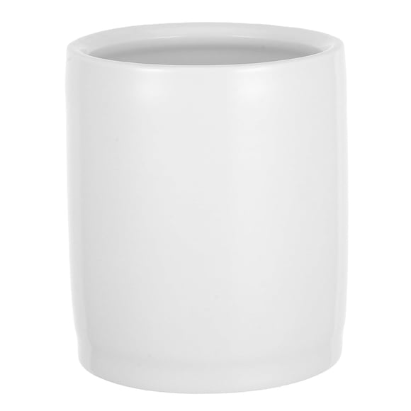 Angoily Ceramic Pencil Holder for Desk White Desktop Pen Organizer and Makeup Brush Holder Compact 3.9 Inch Pen Cup for Office Home and School Statio