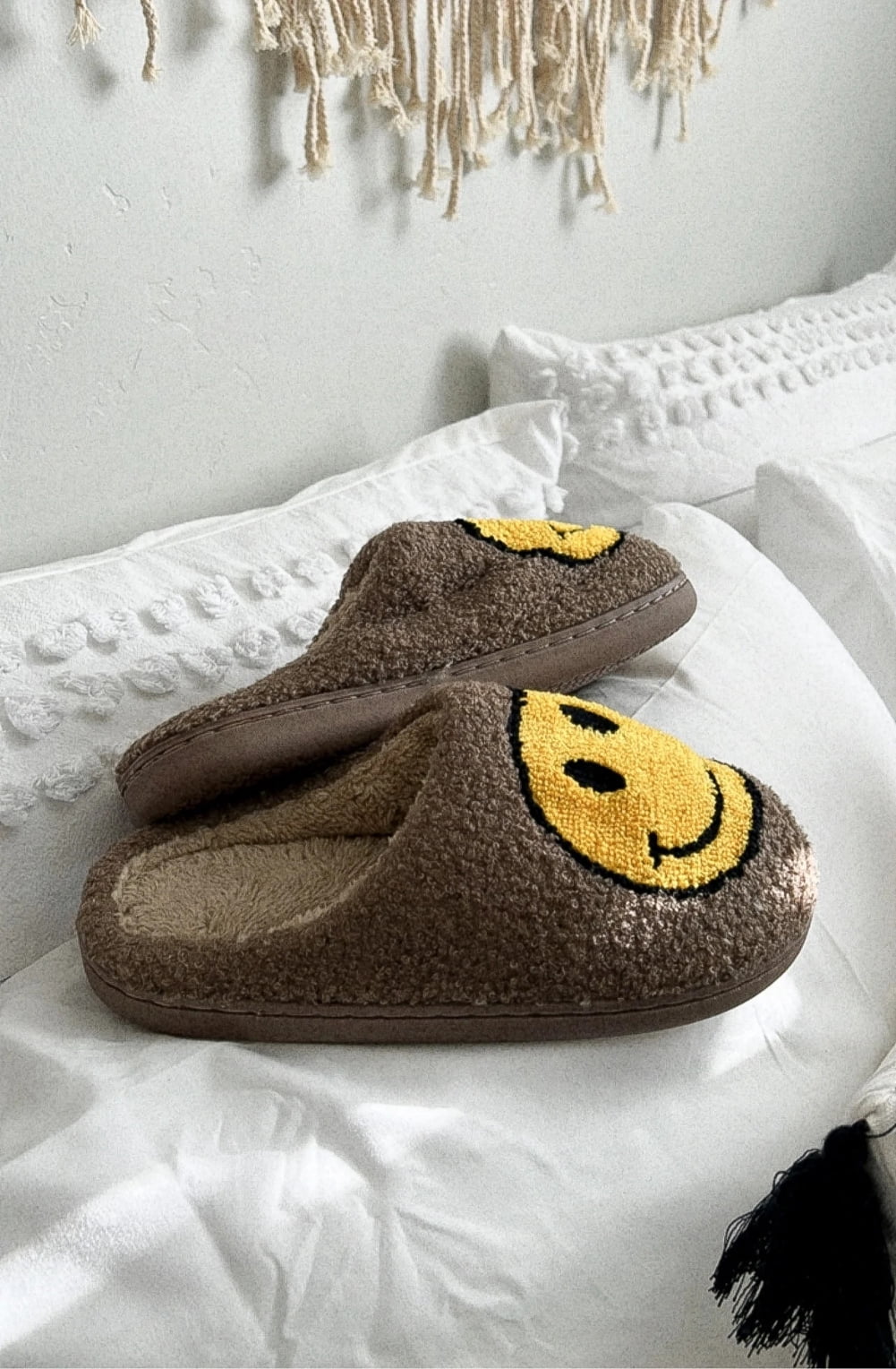 smiley face slippers primark