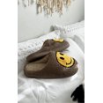 thumbnail image 3 of PacificPlex Womens Smiley Smile Slippers Plush Happy Face (7-7.5, Brown), 3 of 7