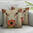 thumbnail image 3 of YINGXI  Cotton Linen Square Decorative Throw Pillow Case Cushion Cover Cute Pink Pet Miniature Pig Yellow Daisy  18x18in, 3 of 5