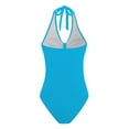 thumbnail image 6 of Plus Size Swimwear Swimsuit for Women Solid Color Strappy High Waist Bathing Suit Beach Pool Summer Womens One Piece Swimsuits Sky Blue L, 6 of 7
