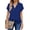 Blue, variant on Blouses for Women Summer Short Sleeve Work Shirts Dressy Casual V Neck Print Tops
