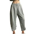 thumbnail image 2 of PXLKNZH Sweat Pants for Women Elastic Waisted Fleece Cinch Bottom Lounge Pants Casual Loose Fit High Rise Jogger Sweatpants Gray,XL, 2 of 7