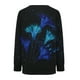 thumbnail image 5 of Blusa de manga larga con estampado de costuras y cuello redondo para mujer Fridja  hkj1855, 5 of 5
