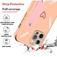 thumbnail image 3 of Compatible with iPhone 12 Pro Case 6.1” Thin for Women Girls,Soft TPU Plating Bumper Wristband Holder Camera Lens Protection Case Slim Shockproof Love Heart Cute Case Cover(Elegant Pink), 3 of 14
