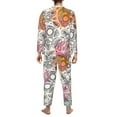 thumbnail image 5 of Bingfone Men'S Pajama Set 2 Piece Loungewear Pjs, Long Sleeve With Pajama Pants-Skull And Flowers, 5 of 9