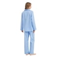 thumbnail image 2 of Apparonia Women's Pajama Sets Cotton Nightwear Long-Sleeve Button Front Shirt and Pant Sleepwear Notch Collar Pjs Lounge Sets Blue Polka Dots​ S, 2 of 7