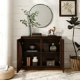 thumbnail image 2 of Tcbosik Accent Cabinet with Door, Buffet Sideboard with Storage, 39" Coffee Bar Cabinet for Living Room, Kitchen, Hallway, Easy Assembly, Dark Walnut, 2 of 9