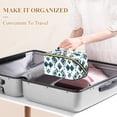 thumbnail image 3 of FORMRS Makeup Bag Travel Cosmetic Organizer for Women Fold Flat Zipper Pouch with Handle, Green Geometric Pattern, 3 of 8